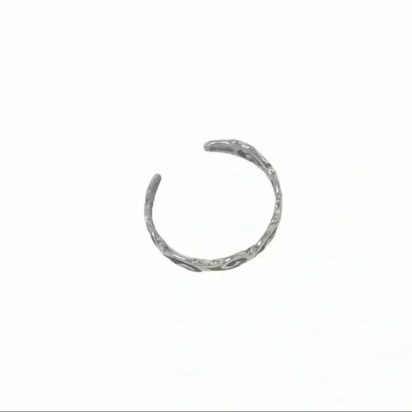 925 STAMPED STERLING SILVER WAVES IN THE WIND ADJUSTABLE TOE RING SIZE XS - Picture 7 of 13